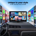 LAMTTO 9" Wireless CarPlay Screen with Net-Flix YouTube Apps Portable Car Play Screen for Apple Carplay and Android Auto with Backup Camera Navigation Bluetooth Voice Control AUX Siri - Image 6