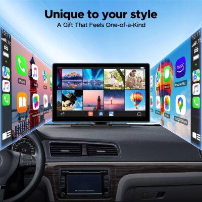 LAMTTO 9" Wireless CarPlay Screen with Net-Flix YouTube Apps Portable Car Play Screen for Apple Carplay and Android Auto with Backup Camera Navigation Bluetooth Voice Control AUX Siri - Image 6