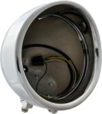 FATECIM Motorcycle 7" Round Headlight Bucket Housing with Visor 7 Inch LED Headlamp Shell Protective Cover Heavy Duty Universal for Harley Kawasaki Honda Yamaha Suzuki Chopper Cafe Racer Bobber Chrome - Image 9