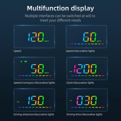 Heads Up Display for Cars, Color GPS Speedometer M23, HUD Display Car Windshield with Speed MPH, Compass Direction, Overspeed Alarm,Adaptive sensing light, USB Cable Plug & Play - Image 5