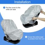 Baby Car Seat Sun Shade Cover - Keep Baby's Carseat Cooler Foldable PET Aluminium Cover for UV Protection, Dust - Image 4