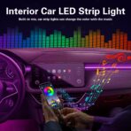 Interior Car Lights with Wireless APP & Remote Control, 9 in 1 RGB Car Ambient Lighting Kit with 4 Under Dash Lights & 5 Fiber Optic LED Strips, Sync to Music Inside Car Accessories - Image 3