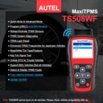 Autel MaxiTPMS TS508WF TPMS Programming Tool, WiFi Relearn & Reset for Tire Pressure Sensors, Diagnose, Activate & Program MX-Sensors (315/433MHz), OBD2 Scanner, Free Lifetime Updates - Image 2