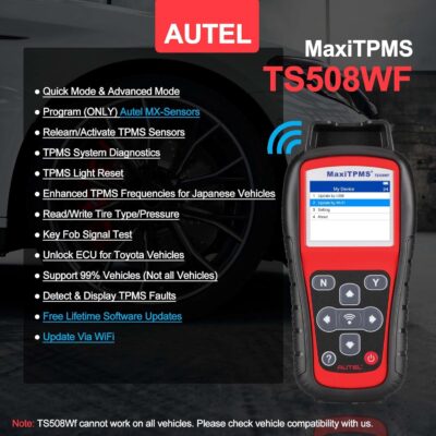 Autel MaxiTPMS TS508WF TPMS Programming Tool, WiFi Relearn & Reset for Tire Pressure Sensors, Diagnose, Activate & Program MX-Sensors (315/433MHz), OBD2 Scanner, Free Lifetime Updates - Image 2