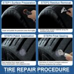 Air Tire Repair Polish Patch Kit Heavy Duty - Includes 2500RPM Air Tire Buffer, Tire Inner Liner Scraper, 4 Tungsten Steel Buffing Wheel, Patch Roller, & Wire Brush - Professional Tire Patch Tools - Image 7
