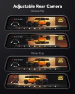 WOLFBOX G840S 12" 4K Mirror Dash Cam Backup Camera, 5.8GHz WiFi Smart Rearview Mirror for Cars & Trucks, Front and Rear View Dual Cameras, Night Vision, Parking Assistance, Included 32GB Card & GPS - Image 7