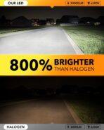 OXILAM 9006 LED Bulbs, 800% Brighter 30000LM, 6500K White HB4 CANBUS Ready LED Bulbs for Low Beam Replacement, Pack of 2 - Image 2