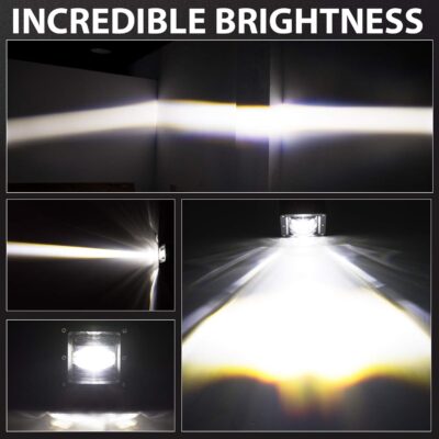 2Pcs 3 Inch SAE LED Fog Lights Off Road DOT Approved Driving Lights Pods Square LED Cubes Work Light Fog Lamps for Trucks Wrangler JK Ram 4X4 Boat Motorcycle Tacoma - Image 8