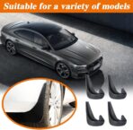 4PCS Car Mud Flaps, Black Mud Flaps Splash Guards, Front Rear Mud Flaps Splash Guards, No Drilling Mudguards Fenders Car Exterior Accessories Universal for Most Cars, Sedan Vehicle - Image 3