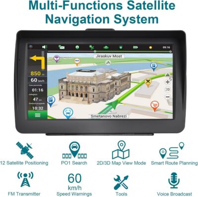 GPS Navigator for Car 7-inch HD Touch Screen Voice Turn Alert Speed Limit Red Light Alert Truck Car GPS Navigation with pre-Installed North American maps and Free Lifetime Updates. - Image 5