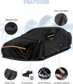 Car Cover Waterproof All WeatherCustom Fit for Chevy Camaro 2010-2025, Heavy Duty Outdoor Full Exterior Cover for Automobiles, Sun Rain UV Dust Snow Protection with Door Zipper-Black - Image 5