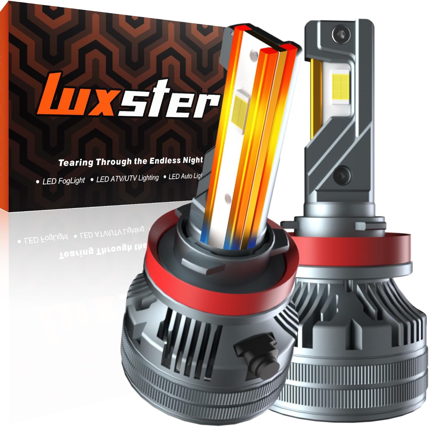 71-C9uLW-JL._AC_SL1500_.jpg LUXSTER Punisher H11 H9 LED Bulbs, 60000LM Ultra Bright, H8 H16 Foglight, 1:1 OEM Beam Pattern, Halogen Replacement, Plug-N-Play Installation, 6000K Pure White, IP68 Waterproof, Pack of 2 - Image 1