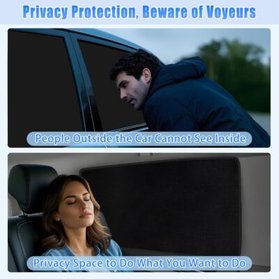 ZATOOTO Suede Car Window Shades 4PCS - Car Window Covers for Ultimate Privacy, UV Protection, and Heat Insulation, Side Window Sun Shade Perfect for Camping, Travel, Baby Safety, and Daily Use - Image 3