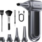 WOLFBOX MF100 Electric Air Duster-150000RPM Super Power Cordless Air Duster, Rechargeable Brushless Motor Durable Blower, 3-Gear Adjustable Dust Blower for Computer, Keyboard, Outdoor, House and Car
