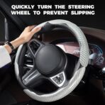 3Pcs Steering Wheel Cover, Car Steering Wheel Cover, Carbon Fiber Car Wheel Cover, Universal Fit, Suitable for 14- to 16-Inch Steering Wheels, Easy Snap-On Installation (Purple) - Image 5