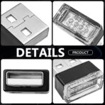 4 PCS USB LED Car Interior Ambient Lighting Kit, Portable Plug-in Atmosphere Lamp Decor Night Light, Universal Vehicle Interior Accessories for Most Cars (White) - Image 3