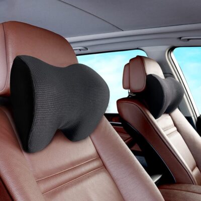 SPRFUFLY Make Relaxing Car Headrest Pillow, Car Pillow for Driving with Adjustable Strap, Breathable Removable Cover & Ergonomic Design - Softness Travel Car Neck Support Pillow(Black, 1PC) - Image 7