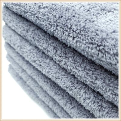 Kingsheep Edgeless Microfiber Towel Car Drying Wash Buffing 6Pack 16"x16" Ultra Plush 450gsm Detailing Cloth (Gray) - Image 4