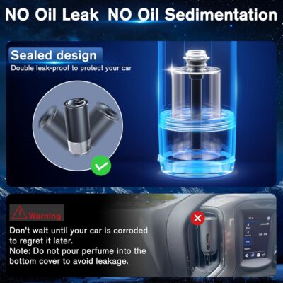 Smart Car Air Freshener Diffuser with Starry Sky Projection, 50ml Perfume Car Diffuser, 6 Months Long-Lasting Fragrance, RGB Music-Sync Lights, Intelligent Auto On/Off, 3 Modes, Ocean - Image 6