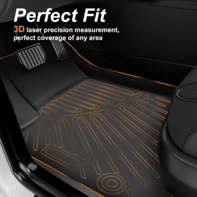 Floor Mats Fits for Honda CR-V 2023 2024 2025(NOT for Hybrid), All Weather Protection TPE Anti-Slip Automotive Floor Liners, Includes 1st and 2nd Row Full Set Liners, Odorless Anti-Slip Mats Black - Image 4
