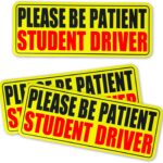 3pcs Student Drive Magnet for Car, Please Be Patient Student Driver, New Drivers Sticker, Reusable Magnetic Reflective Rookie Driver Bumper Sticker