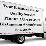 Custom Vinyl Lettering – Personalized Decal with Up to 5 Lines of Text, 25 Colors & 30 Fonts, Weatherproof Vinyl for Business, Cars, Trucks, Boats, Windows, Glass & Signs