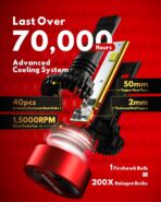 Firehawk H11/H8/H9/H16 Bulbs 70000LM Pure White 6000K Plug & Play IP68 Waterproof Fog Light, Pack of 2 - Image 4