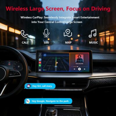 10" HD CarPlayScreen for Apple CarPlay & Android Auto, Featuring Mirror Link, Voice Control, Music Playback, GPS Navigation, Backup Camera, Bluetooth - Image 2
