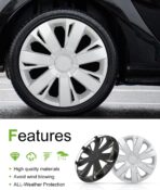 SCITOO Premium 16 Inch Hubcaps Set of 4 Wheel Rim Cover OEM Style Easy Snap On Car Truck SUV Hub Cap Replacement for Mazda,for Dodge,for Ford,for Honda,for Kia,for Mitsubishi,for Hyundai,etc. - Image 4