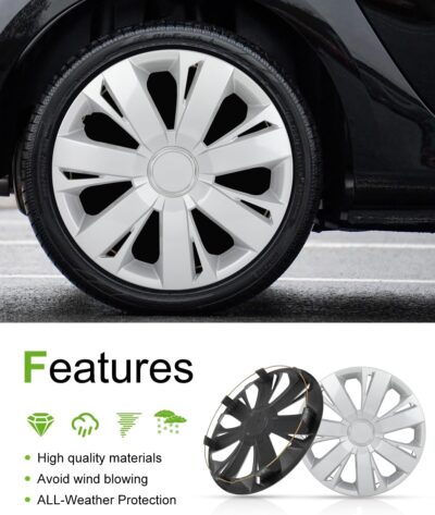 SCITOO Premium 16 Inch Hubcaps Set of 4 Wheel Rim Cover OEM Style Easy Snap On Car Truck SUV Hub Cap Replacement for Mazda,for Dodge,for Ford,for Honda,for Kia,for Mitsubishi,for Hyundai,etc. - Image 4