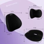 Car Seat Cushion and Lumbar Support Headrest Pillow Mesh Cover Memory Foam Ergonomic Car Cushion Back Neck Support Pillow Sciatica & Back & Tailbone Pain Relief Pillow Black - Image 9