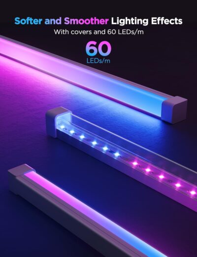 Govee RGBIC LED Strip Lights 32.8ft with Covers, Smart Lights Work with Alexa and Google Assistant, LED Diffuser Channel with LED Lights for Bedroom, Skirting Lines, Studio, Cabinet - Image 2