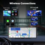 Volam 9.26'' Carplay Screen for Car with 4K Dash Cam, Compatible with Apple Carplay & Android Auto, Carplay with 1080p Backup Camera, Mirror Link, Loop Recording, GPS Navigation - Image 2