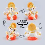 TIED RIBBONS Ganesh Idol 2.3 Inch, Resin | Ganesh Statue Sculpture for Car Dashboard, Home, Temple Decor | Indian God | Car Dashboard Accessories | Ganesha Decorations - Image 5