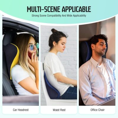 Car Neck Pillow for Driving Seat, Soft Memory Foam Headrest Pillow with Adjustable Strap and Removable Cover, Ergonomic Neck Support for Car, Office Chair, Gaming Chair – Dark Grey - Image 6