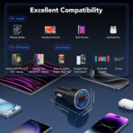 USB C Car Charger, 4 Port 78W USB Car Charger Adapter Fast Charging Multi Port Cigarette Lighter Adapter with Voltmeter Type C Phone Car Accessories for iPhone 17/16/15/14, Samsung Galaxy, iPad - Image 7