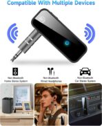 Bluetooth 5.4 Adapter 3.5mm Jack Aux Dongle, 2-in-1 Wireless Transmitter Receiver for Car,TV Audio,Headphones,Speakers,Projector. - Image 7