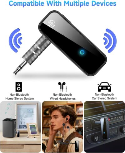 Bluetooth 5.4 Adapter 3.5mm Jack Aux Dongle, 2-in-1 Wireless Transmitter Receiver for Car,TV Audio,Headphones,Speakers,Projector. - Image 7