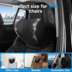 2 Pack Diamond Car Neck Pillow for Women, Memory Foam Neck Pillow for Chair for Lower Back Pain Relief, Car Headrest Pillow with Adjustable Strap, Comfort Softness Neck Support Pillow(Black) - Image 2
