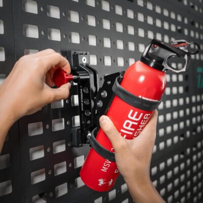 Rigid MOLLE Panel Fire Extinguisher Mount – Quick Release Fire Extinguisher Bracket with 4 Adjustable Clamps, Fits MOLLE Panels for Vehicles - Image 2