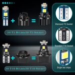 40 Pieces T5 T10 LED Bulbs Dash Lights with Twist Socket Instrument Dashboard LED Bulbs for Interior Car Lights Dashboard Instrument Panel Gauge Cluster Indicator Map Dome - Image 2