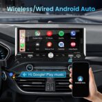 Single Din Car Stereo with Wireless Apple Carplay Android Auto, 6.9" IPS Touchscreen Car Stereo with Bluetooth 5.2 Handsfree Mirror Link Backup Camera GPS Navigation Dual USB Fast Charge FM AM EQ SWC - Image 3