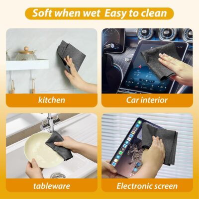 Thickened Magic Cleaning Cloth, 6Pcs Microfiber Cloth Reusable,Lint Free Cloth for Glass,Window, Mirror, Cars - Image 5