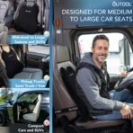 QUTOOL Lumbar Support Pillow for Car, Truck Accessories Travel Essentials, Memory Foam Back Cushion for Driving Seat, Back Pain Relief,Washable Cover, Lower Back Support Fits Most Cars(Black) - Image 4