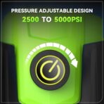5000 PSI Professional Electric Pressure Washer,4.0 GPM Heavy Duty Power Washer with 4 Nozzles,Foam Cannon,33FT Hose and 500ml Soap Bottle for Home/Cars(Green)