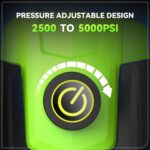 5000 PSI Professional Electric Pressure Washer,4.0 GPM Heavy Duty Power Washer with 4 Nozzles,Foam Cannon,33FT Hose and 500ml Soap Bottle for Home/Cars(Green)
