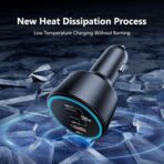 USB C Car Charger Fast Charging 200W, Dual PD 100W Type C Car Charger, PD3.0/QC4.0/PPS Cigarette Lighter Adapter for iPhone 16/15/14/13/12, Galaxy S22/S21 Ultra, MacBook, Laptop etc - Image 6