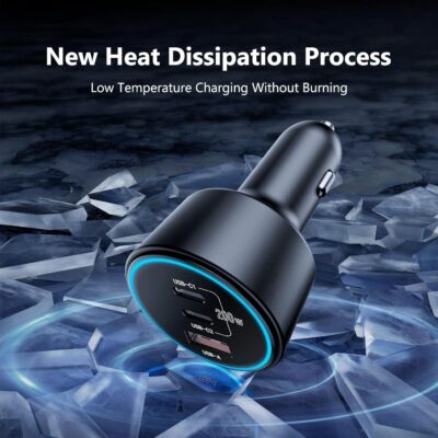 USB C Car Charger Fast Charging 200W, Dual PD 100W Type C Car Charger, PD3.0/QC4.0/PPS Cigarette Lighter Adapter for iPhone 16/15/14/13/12, Galaxy S22/S21 Ultra, MacBook, Laptop etc - Image 6