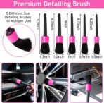 THINKWORK Pink Car Duster Interior Kit, Perfect Car Detailing Brush Kit for Cleaning Windows,Windshield,Dashboard and Air Vents Suitable for All Cars - Image 3