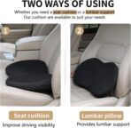 Car Seat Cushion - Memory Foam Car Seat Pad - Sciatica & Lower Back Pain Relief - Car Seat Cushions for Driving - Road Trip Essentials for Drivers(Black) - Image 2